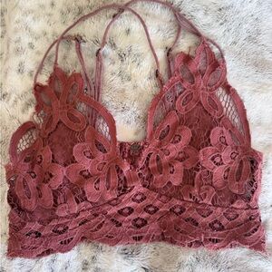 Free People Adella Lace Bralette in Rust